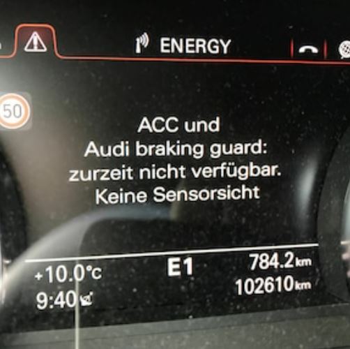 ACC und Audi braking guard: nicht verfügbar